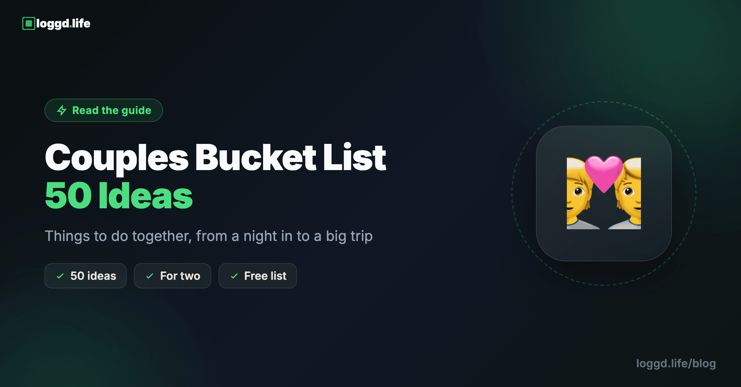 A shared bucket list with checked-off couple goals, illustrating shared planning and progress